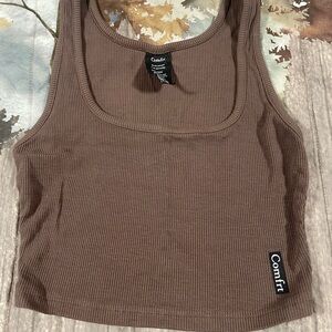 DO NOT PURCHASE Comfrt Rib Contour Crop Tank -Chocolate
